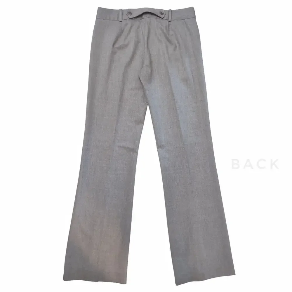 BCBG Gray Tailored Trousers Size 8 Career Dressy Low Waist Classic Work Pants